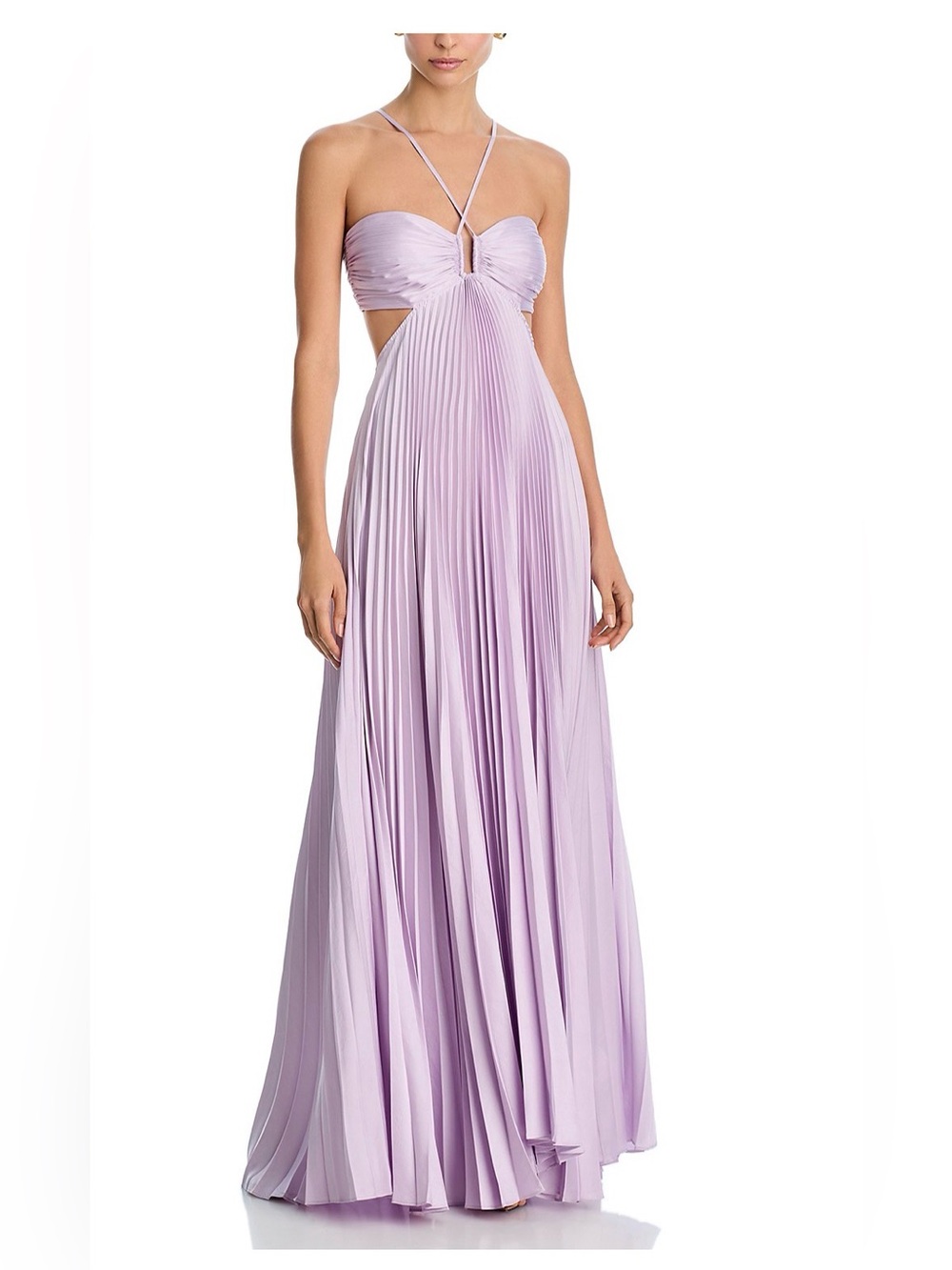 A.L.C. Lilac Strappy Pleated Maxi Dress